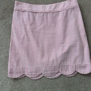 NWOT Vineyard Vines 100% Cotton Pink Seersucker Scallop Hem Mini Skirt